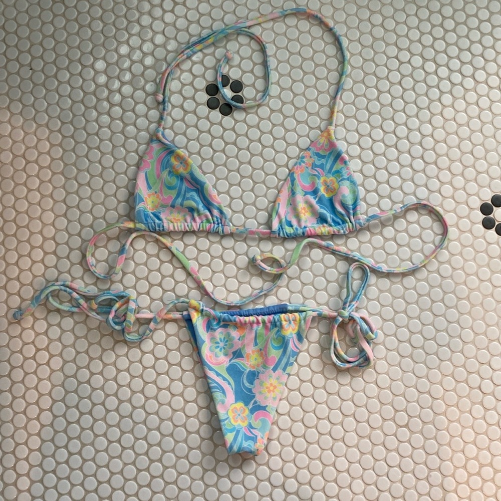 Frankie’s bikini set Nick Terry Triangle top($75) and Tia terry bottom($80)